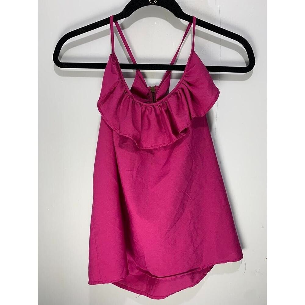 Prototype Womens Fuchsia Ruffle Camisole Top Size S 100% Polyester